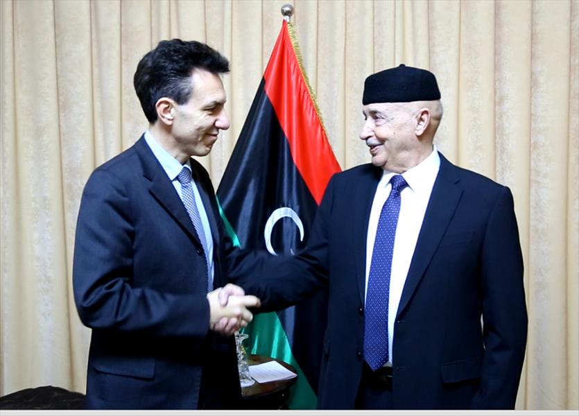 عقيلة يبحث الاتفاق السياسي الليبي مع السفير الإيطالي