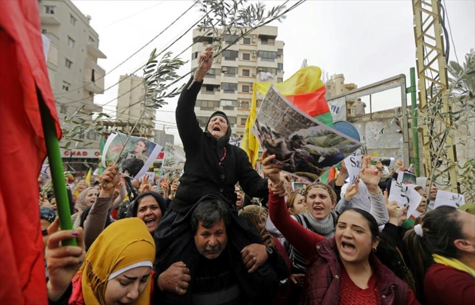 تظاهرة للأكراد في لبنان تنديداً بالهجوم التركي على عفرين