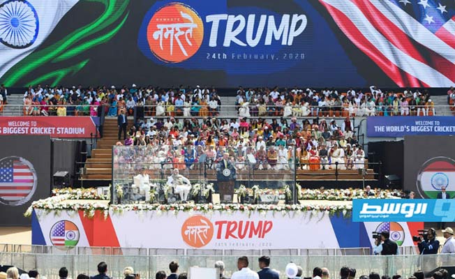 ترامب يلقي خطابا أمام 100 ألف شخص في أول يوم من زيارته للهند