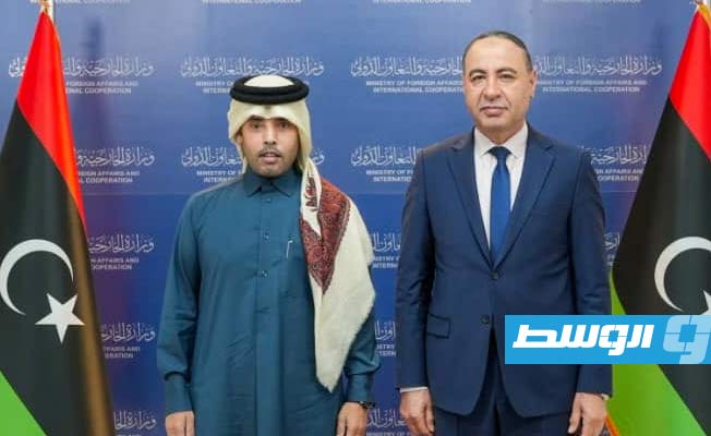 Acting GNU FM Taher Al-Baour discusses Libya developments with Qatari Ambassador