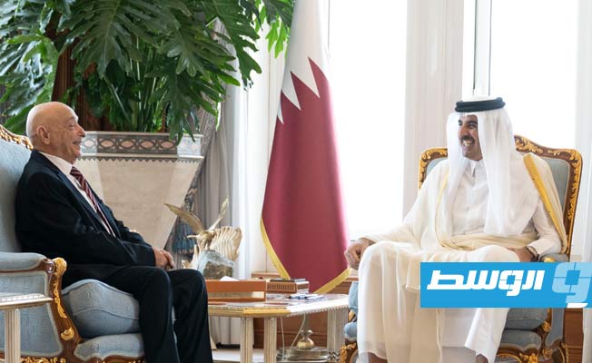 Aguila Saleh discusses developments in Libya with the Emir of Qatar