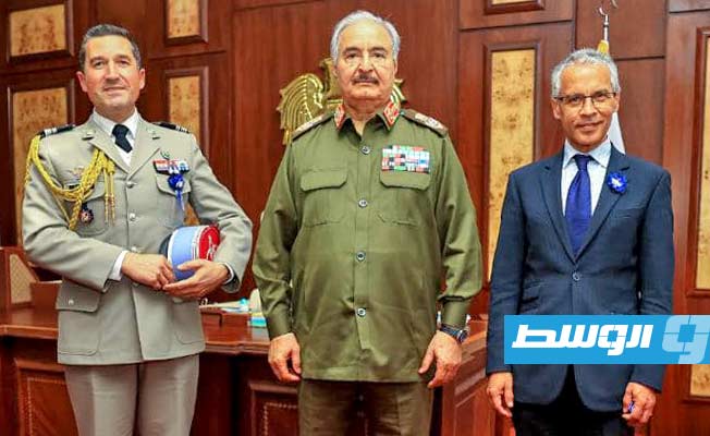 Khalifa Haftar receives French Ambassador and Military Attaché at General Command headquarters in Benghazi