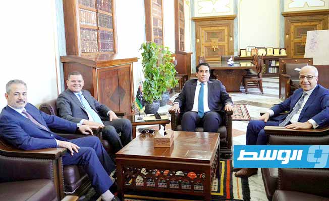 Menfi, Dabaiba, Central Bank Governor Al-Kabir and NOC Chairman Bengdara discuss formation of High Finance Committee