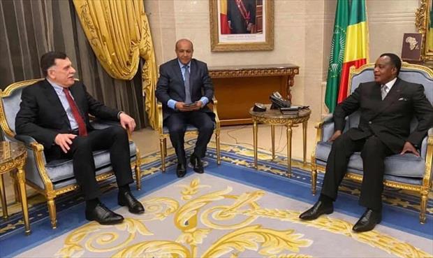 السراج يبحث مع رئيس الكونغو مستجدات الأوضاع في ليبيا