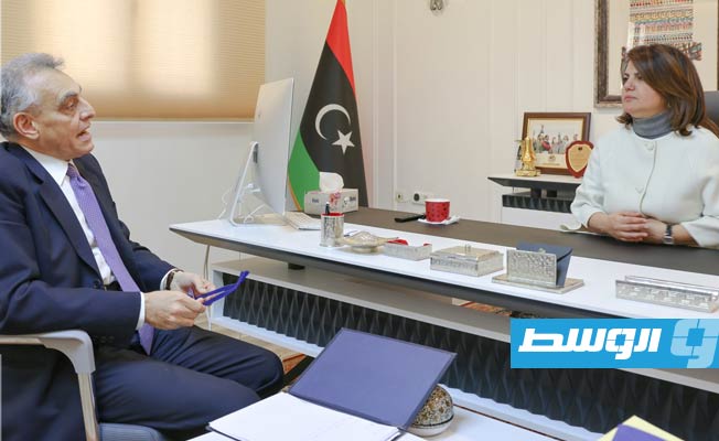 Mangoush discusses preparations for Libya visit by Italian PM Meloni