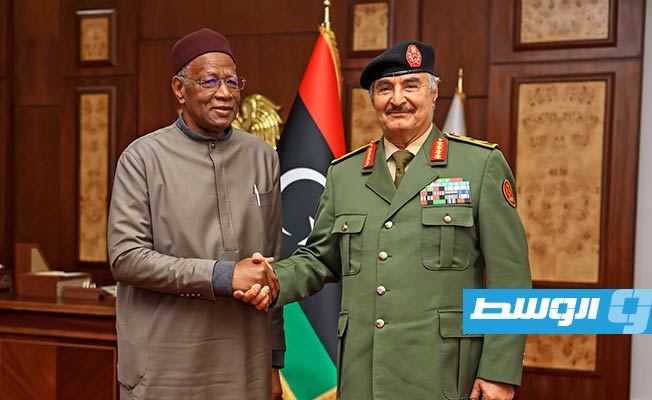 Khalifa Haftar receives UN envoy Bathily at General Command headquarters in Benghazi
