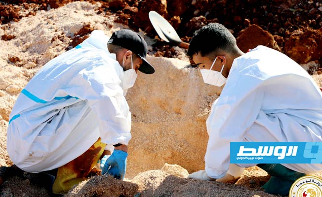 Bodies of 159 flood victims exhumed for Dhahr al-Ahmar cemetery in Derna to collect DNA samples for identification