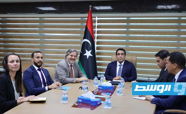 المنفي يبحث مع السفير البلجيكي جهود حل الأزمة الليبية