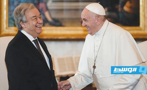 بابا الفاتيكان والأمين العام للأمم المتحدة يدعوان إلى التسامح الديني وحماية البيئة