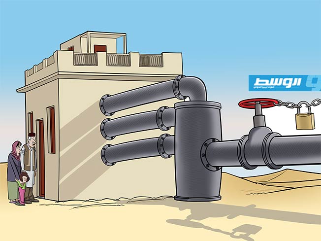 كاركاتير خيري - استمرار إقفال موانئ وحقول النفط في ليبيا