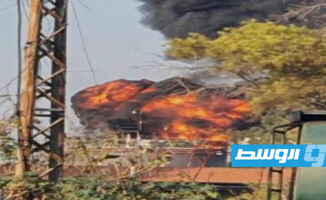 حريق ضخم في خزان وقود جنوب لبنان