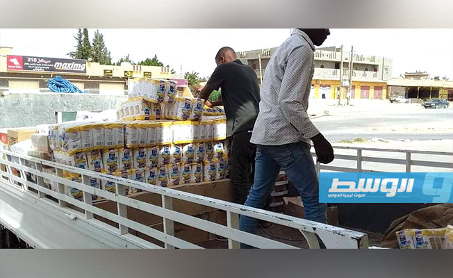 بلدية بني وليد ترسل قافلة مساعدات لدعم المتضررين من السيول فى غات