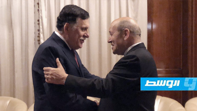 السراج يستقبل وزير الخارجية الفرنسي في طرابلس
