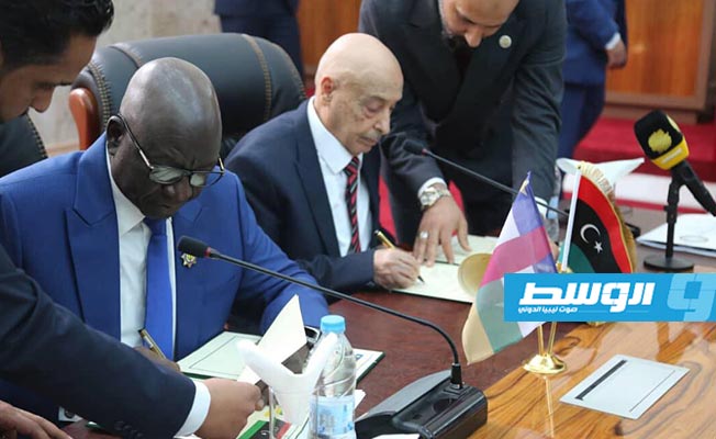 توقيع اتفاقية بين مجلس النواب وبرلمان أفريقيا الوسطى