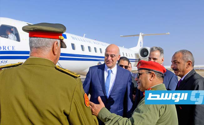 Greek Foreign Minister Dendia arrives in Benghazi