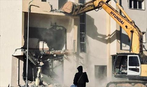Interior Ministry: Illegally constructed buildings demolished in the Hadba area of Tripoli