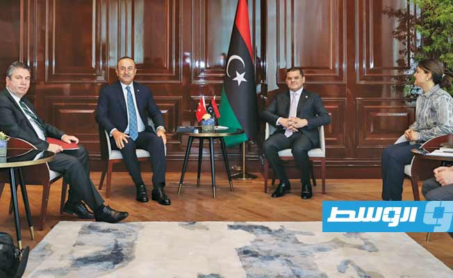 الدبيبة يبحث مع وزير الخارجية التركي تنسيق المواقف في «برلين 2»