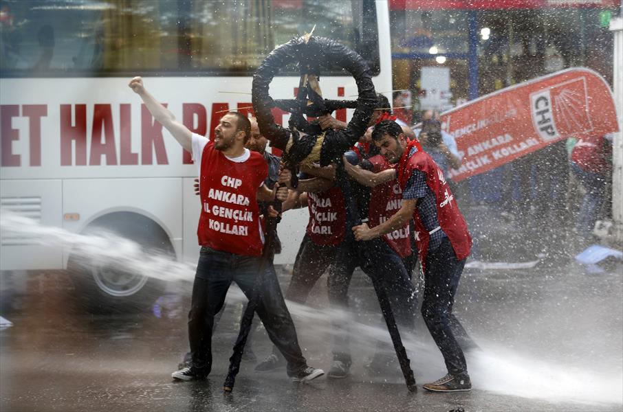 عرض لوحة تؤرخ الاحتجاجات ضد أردوغان
