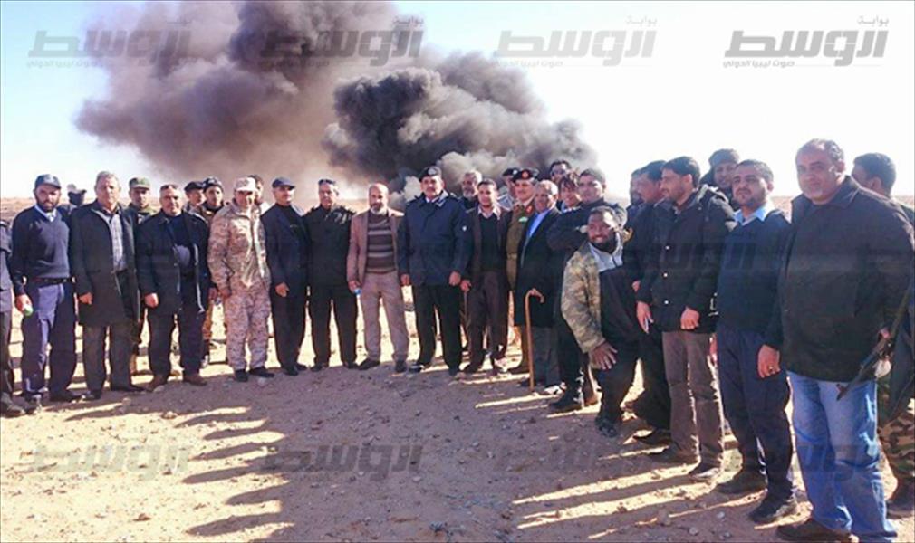 إعدام 1750 كيلوغرامًا من مخدر الحشيش في طبرق