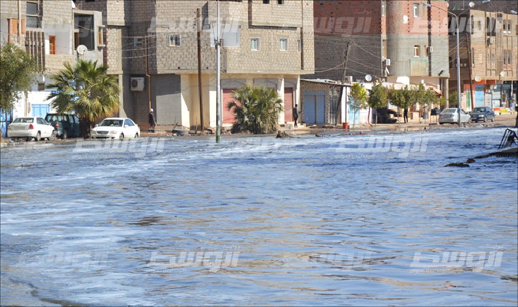 عودة طفح مياه الصرف الصحي إلى شوارع سبها