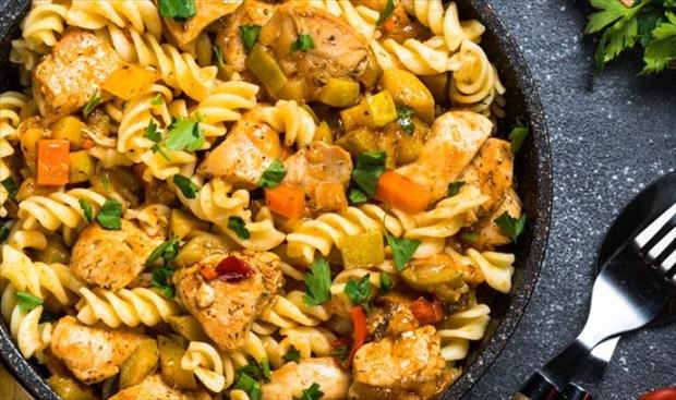 مكرونة بالصويا صوص والخضار