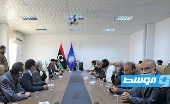 باشاغا يلتقي رئيس المجلس العسكري بمصراتة ومجلس حكماء وأعيان المدينة