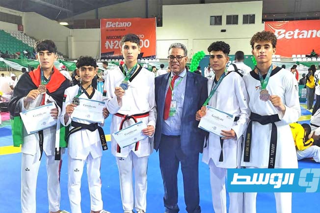 5 ميداليات متنوعة لشباب ليبيا في بطولة أفريقيا للتايكوندو