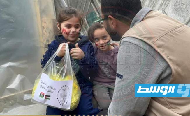 بالصور: مساعدات ليبية في غزة قبل كسر الهدنة