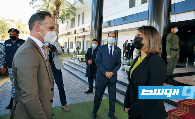 المنقوش تستقبل دي مايو وماس ولودريان