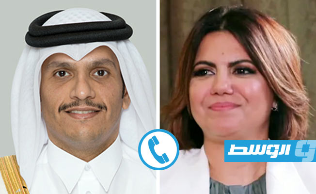 وزير خارجية قطر يؤكد للمنقوش دعم بلاده لجهود «حكومة الوحدة»