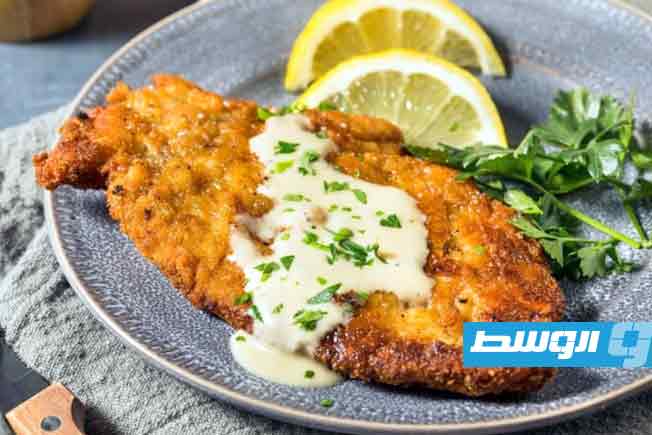 إسكالوب الدجاج مع الحامض