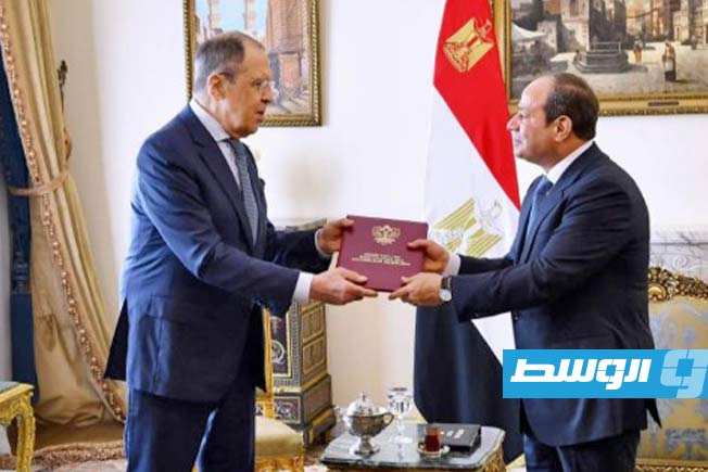 السيسي ولافروف يبحثان تطورات الأوضاع في ليبيا وغزة والسودان
