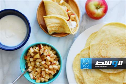كريب التفاح بالقرفة