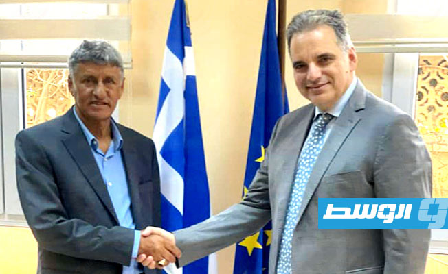 خليفة الدغاري يبحث مع قنصل اليونان التعاون في الزراعة والصيد وترميم الآثار