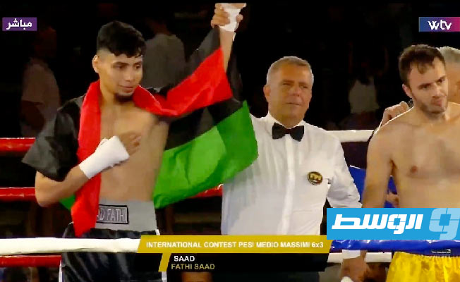 شاهد: سعد الفلاح يفوز على الفرنسي جيرارد بالضربة القاضية الفنية ضمن بطولة «IBO»
