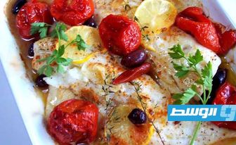 طريقة عمل سمك الدنيس بصوص الطماطم المشوية