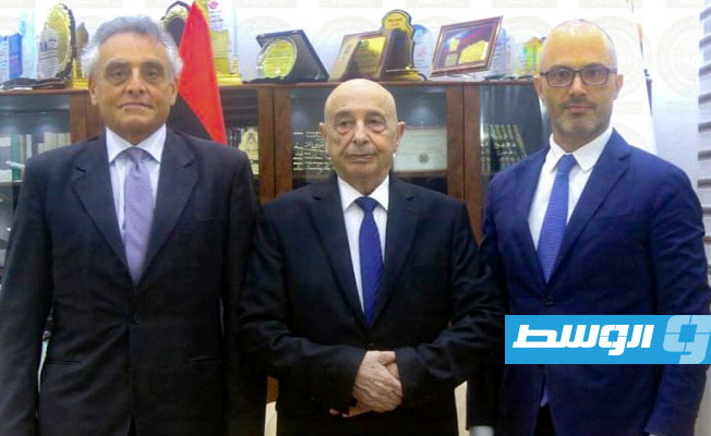 عقيلة يتلقي المبعوث الإيطالي