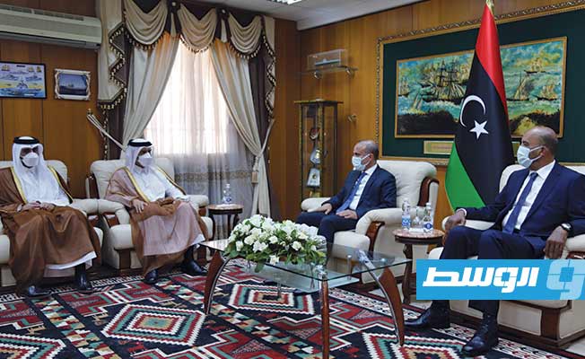 اللافي والكوني يستقبلان وزير الخارجية القطري
