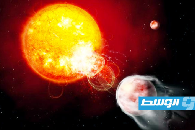 كوكب عملاق يتآكل بسبب تفاعله العنيف مع نجمه المضيف (فيديو)