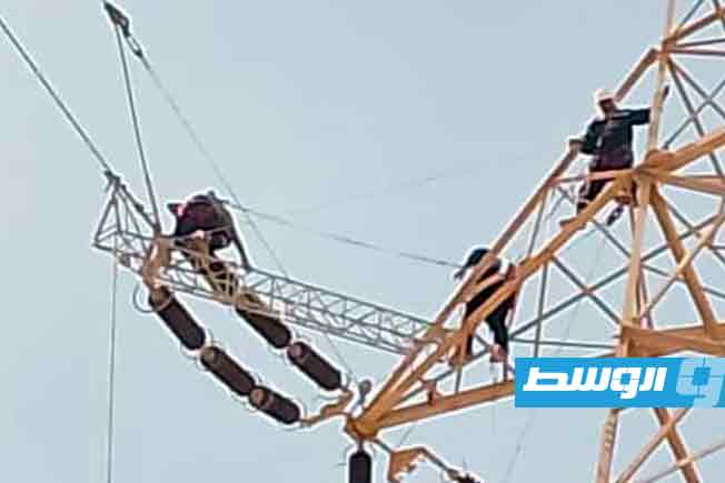إعادة التغذية لخط كهرباء شرق مصراتة – الحديد