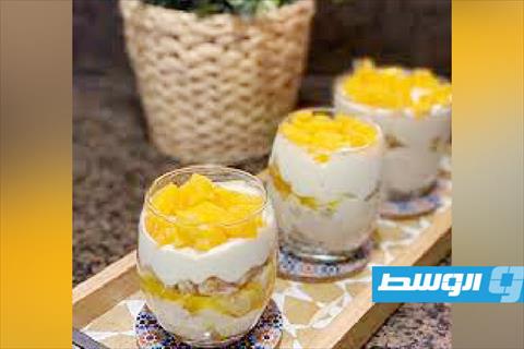 مكعبات المانجو بالكريمة