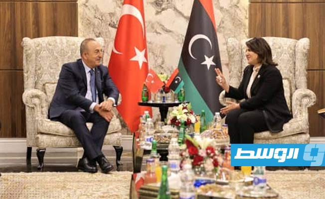 المنقوش تستقبل وفدا تركيا برئاسة تشاووش أوغلو