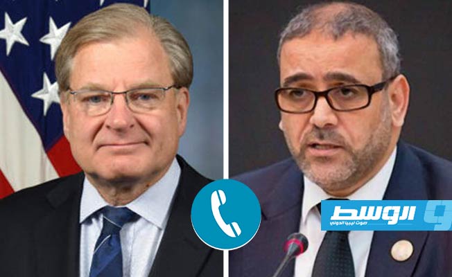 المشري والسفير الأميركي يؤكدان ضرورة مساعدة حكومة الوحدة الوطنية في أداء مهامها