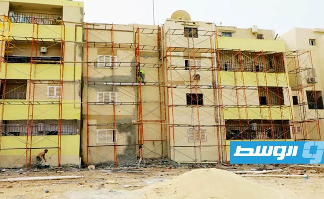 Benghazi's Reconstruction and Stabilization Committee begins overhaul of buildings in the Bouhdaima and Al-Kish neighborhoods