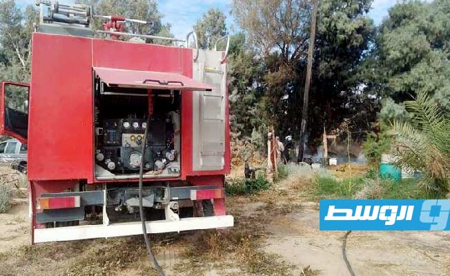 إخماد حريق في مزارع الوسيطة بالبيضاء