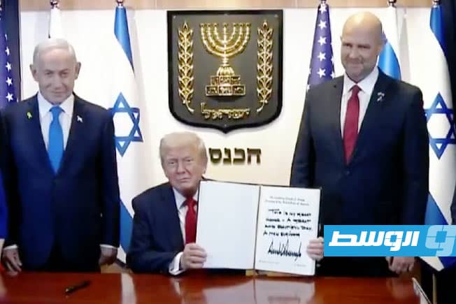الرئيس الأميركي ترامب يصل الكنيست لإلقاء خطاب أمامه