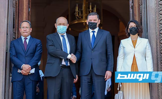 الدبيبة يبدأ زيارته إلى فرنسا بلقاء لودريان للتنسيق بشأن «مؤتمر برلين 2»