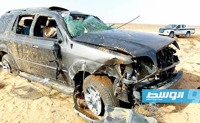 اصطدام شاحنة وقود بسيارة على طريق «البريقة- أجدابيا»