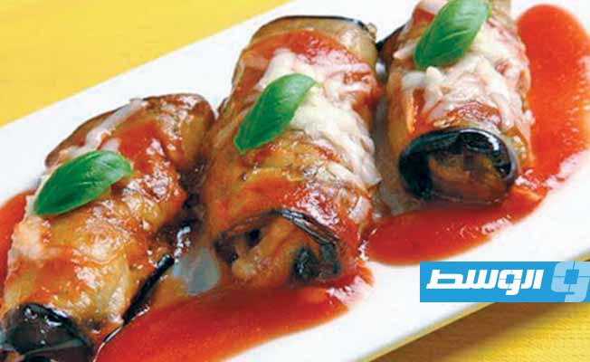 لفائف الباذنجان باللحم