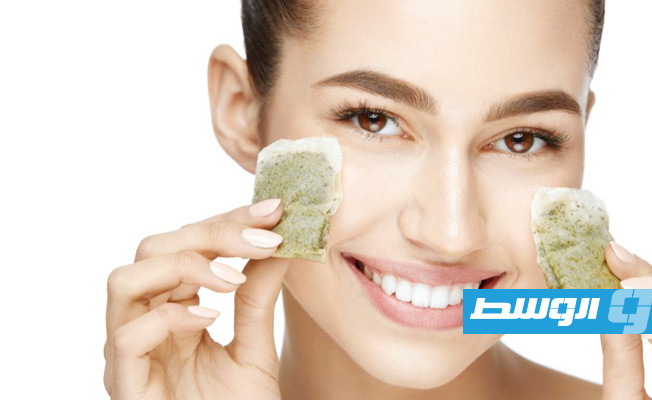 قناع أكياس الشاي الأخضر لترطيب البشرة